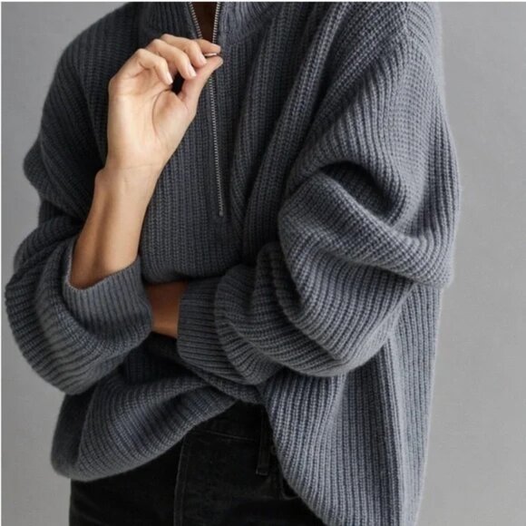 EUC! Jenni Kayne Cashmere Half Zip - Picture 2 of 14